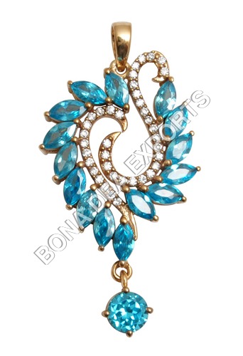 Brass Jewellery - Brass Alloy Charm Earrings Turquoise Color | Perfect for Women on Anniversary Engagement Party Wedding