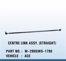 ACE Centre Link Assy. (Straight) - Steel, 100cm Length, 2cm Diameter, Black Coating | Ball Joint Ends, Durable, Precise, Easy Install
