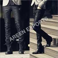Mens Slim Fit Leather Pants