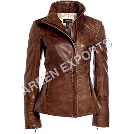 Women Leather Brown Jacket