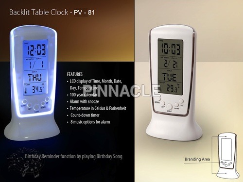 Backlit Table Clock