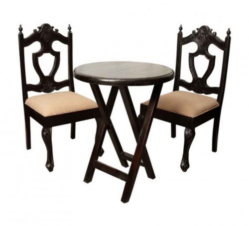 Masiela Two Seater Dining Set In Wallnut Finish