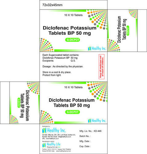 50 mg Diclofenac Potassium Tablets
