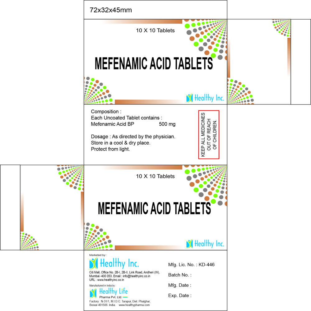 500mg Mefenamic Acid Tablets BP