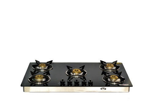 Indian Hob - Glass & Stainless Steel, 60x50x10 cm | 4 Efficient Burners, Durable Design, Easy Cleaning, Quick Boiling, 12000 BTU