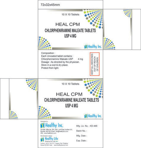 Chlorpheniramine Maleate Tablets USP 4 mg