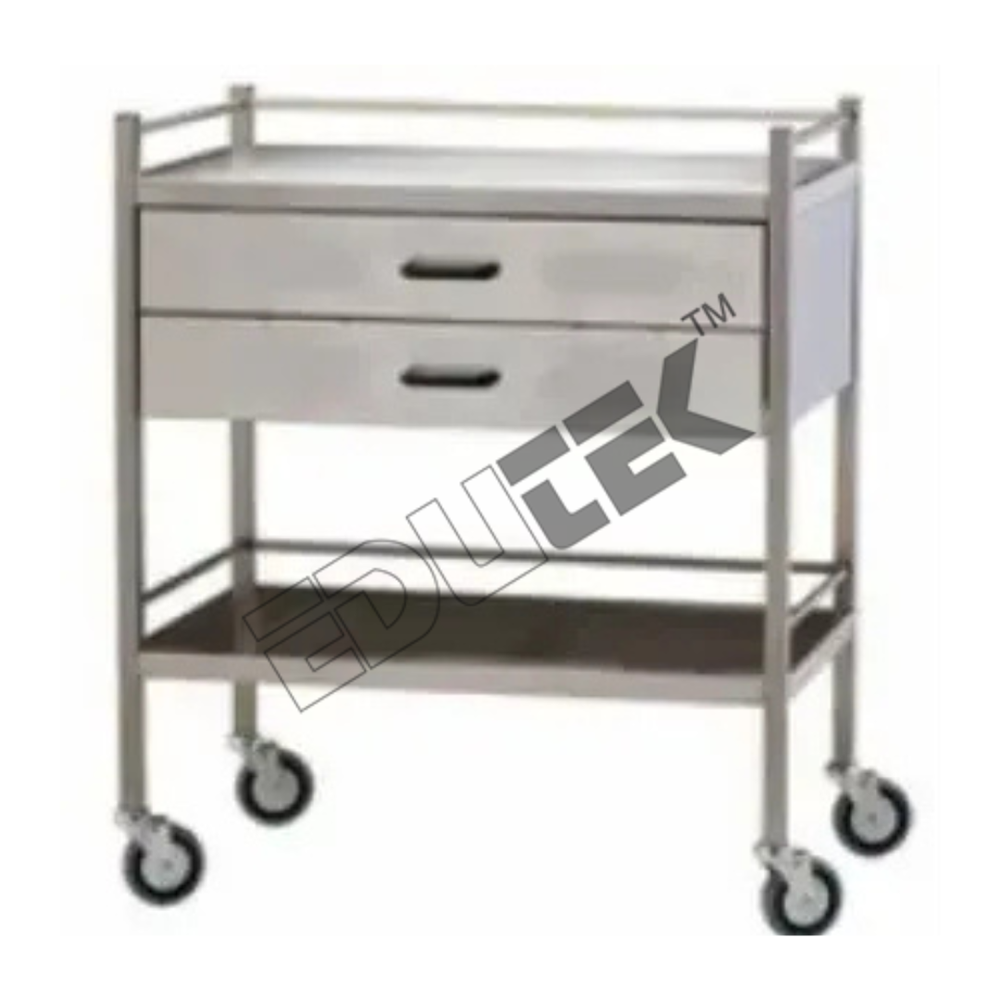 Hospital Medicine Trolley - Durable Aluminum Frame, Compact Design with Lockable Wheels, Easy Storage Solutions