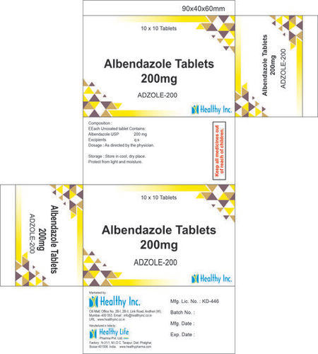 Adzole 200 (Albendazole Tablets)               Medicine Raw Materials