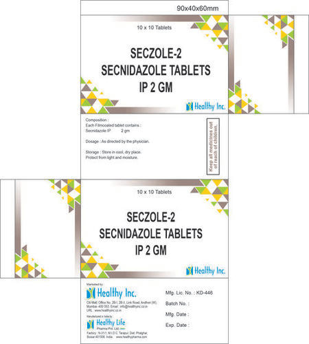 2 Gm Secnidazole Tablets Ip Medicine Raw Materials