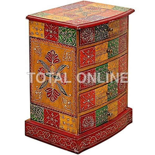 Wooden Handmade Hand Painted Drawer Cabinet