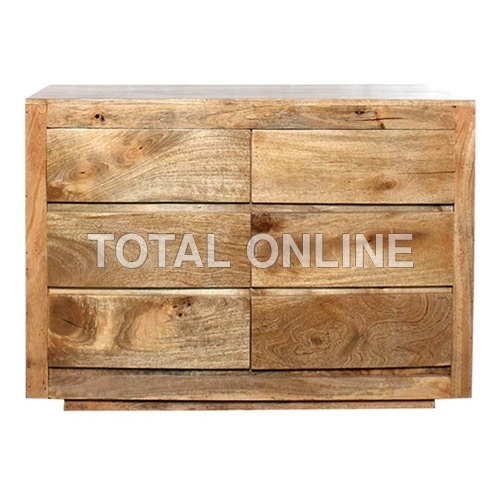 Graceful Wooden Chest of Drawer - Mango Wood 127x56x86 cm | Six Drawers, Ample Storage, Elegant Modern Design
