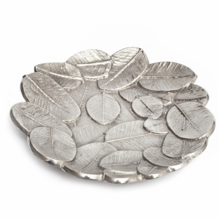 Aluminum Leaf Shape Decorative Platter Serving plate