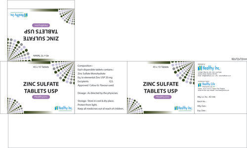 10mg  Zinc Sulfate Tablets