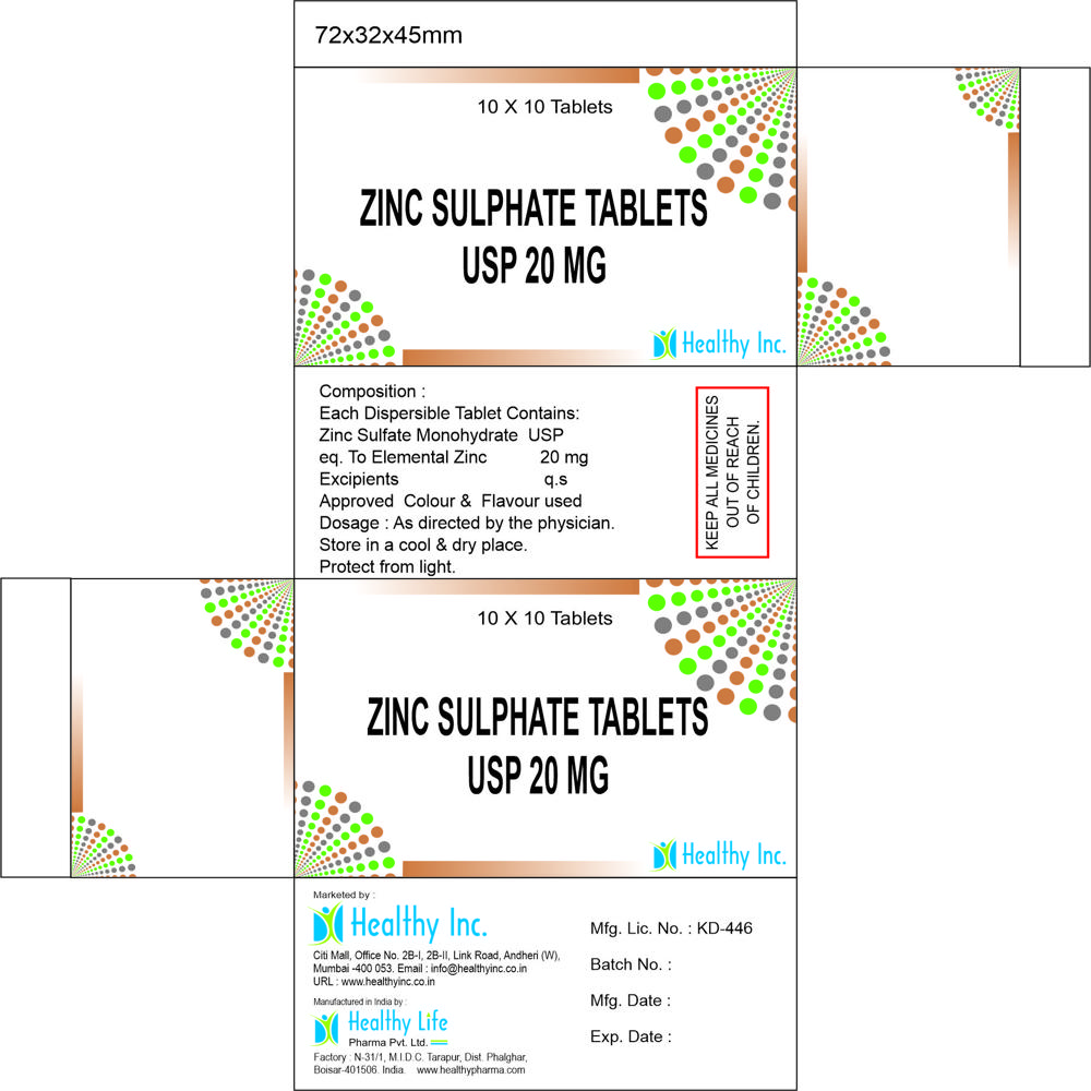SRO HYDRA ZINC  Zinc Sulfate Tablets USP