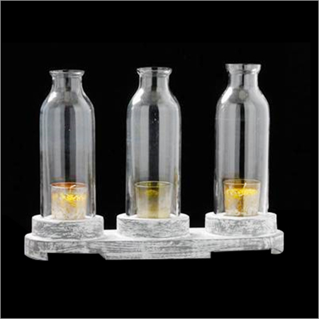 Glass Bottle Votive Holder