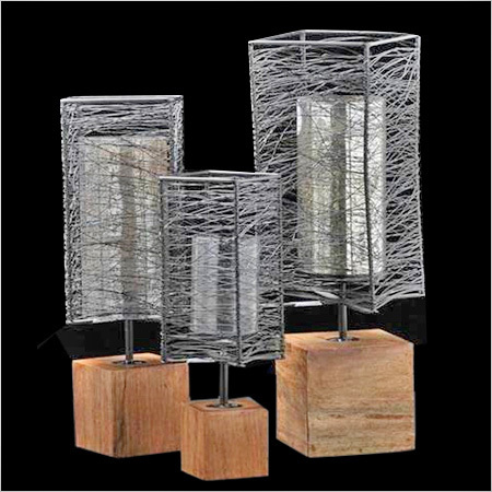 Wooden Hurricane Lantern - Set of 3 | Supreme Quality Wood, Alluring Design, Bore & Termite Resistant, Hazy Light Effect, Secure Packing