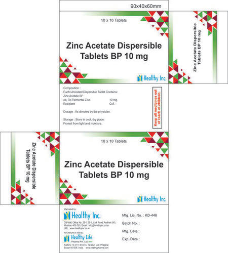 Zinc Acetate Dispersible Tablets