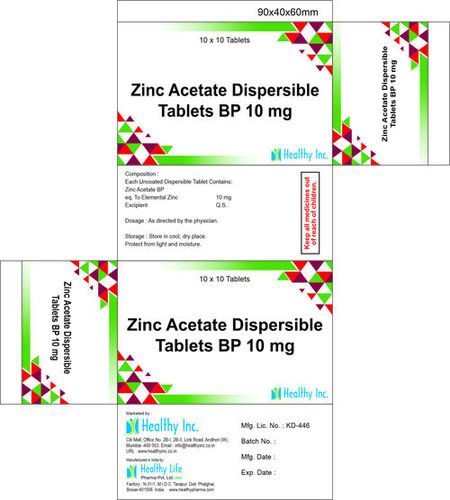Zinc Acetate Dispersible Tablets