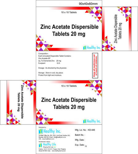 Zinc Acetate Dispersible Tablets