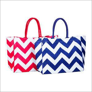 Fashion Tote Bag - Jute Good Storage Capacity Blue Color Customizable Design & Logo