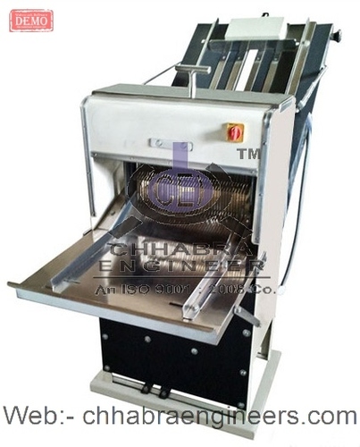 Bread Slicer - Stainless Steel, 3-4 ft Height, 120-150 cm Width | Fast Working, Noiseless Operation, Versatile for Bread, Cake, and Rusk Slicing