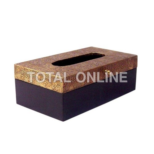 Finely Carved in Brass Tissue Box