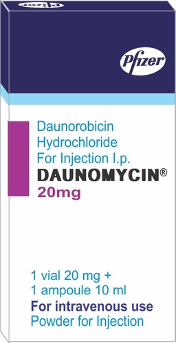 Daunomycin 20 mg, 10 ml Powder Injection Vial | Intravenous Use, Leukemia Remission, Combination Regimen