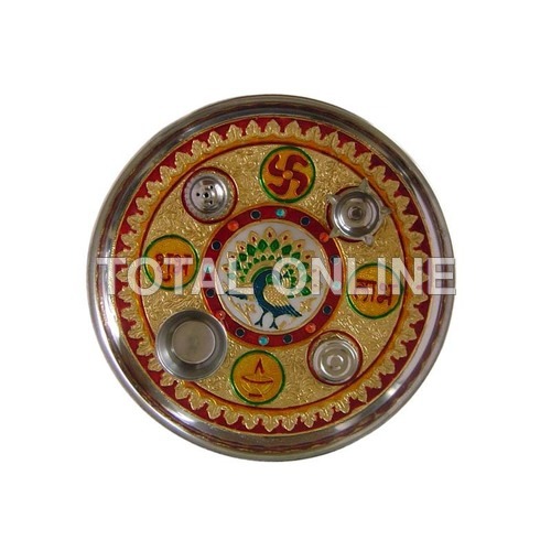 WellA Decorated Aarti Plate