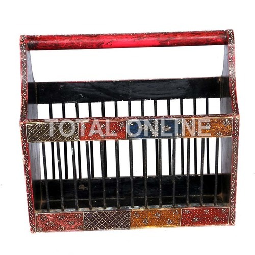 Wooden Magazine Hand Painted Stand