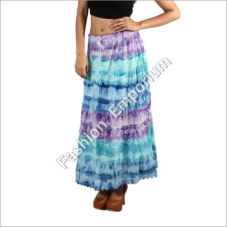 Multicolor Super Dye Cotton Long Skirt