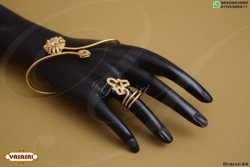 Golden Finger Handset Designer Ladies Ring