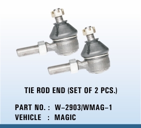 MAGIC Tie Rod End (Set of 2) - Steel, Zinc-Plated, Thread Size Range | Steering Control, Durable, Precise, Easy Install