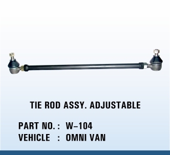 OMNI VAN Tie Rod Assy (Adjustable) - Steel, M12x1.25 Thread | Ball Joint Ends, Adjustable Length, Precise Steering