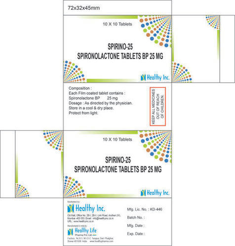 Spironolactone Tablets Ip 25 Mg Medicine Raw Materials