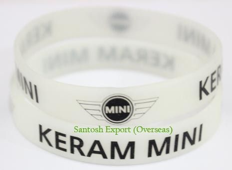 Mini Embossed Silicone Wristband  Rubber bracelets Wristband Mini