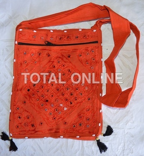 Handicraft Orange beautifull bag