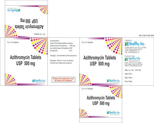 एज़िथ्रोमाइसिन टैबलेट यूएसपी 500 मिलीग्राम