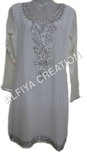 Silvery Embroidery Fancy Beach Wear Tunic Blouse