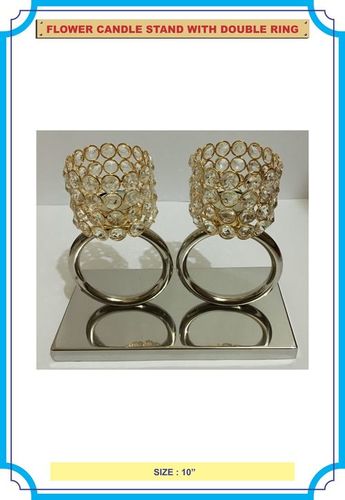 Crystal Candle Stand With Double Ring