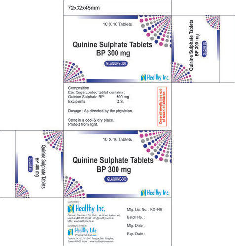 300 Mg Quinine Sulphate Tablets Cool & Dry Place