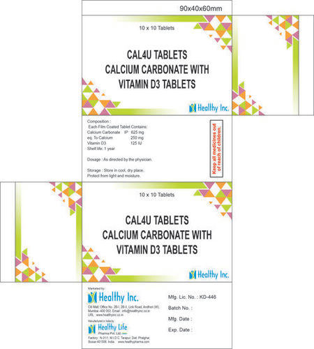 Calcium Carbonate With Vitamin D3 Tablets Medicine Raw Materials