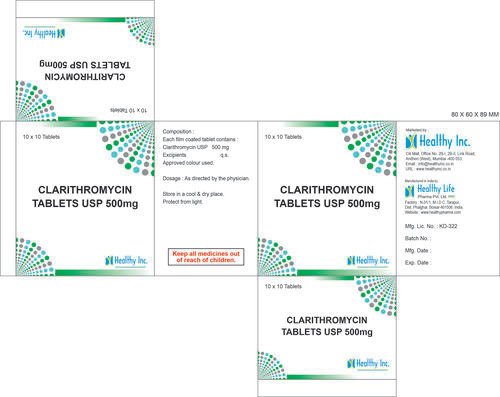 500 Mg Clarithromycin Tablets Usp Medicine Raw Materials