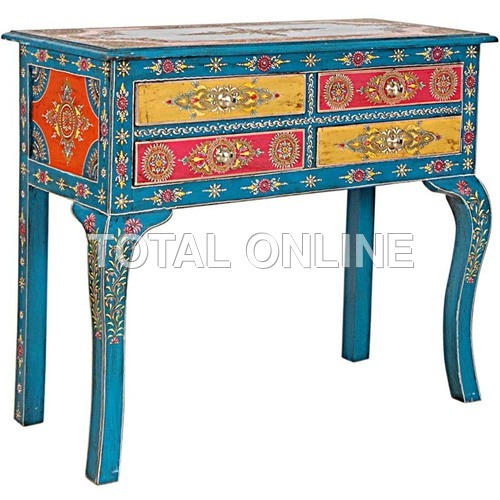 Superb Wooden Console Table Withdrawer and Brass 