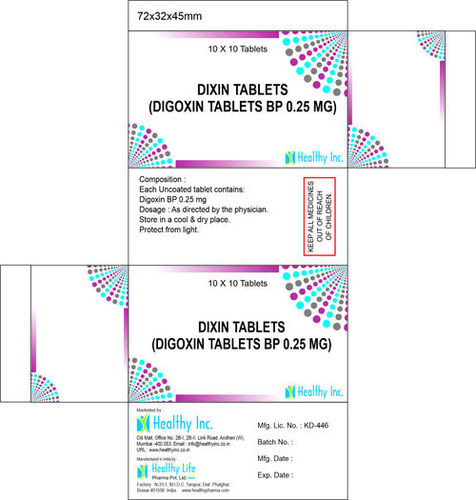 0.25 mg Digoxin Tablets BP