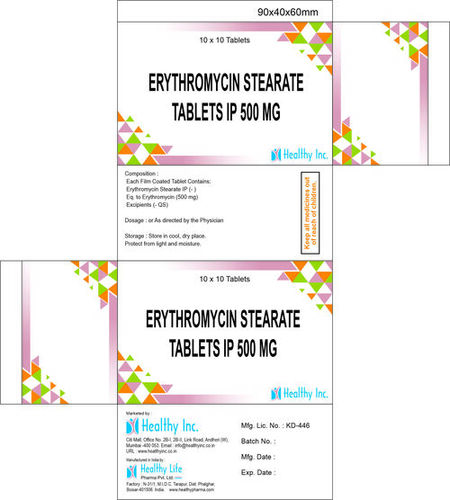 500 mg Eritro C Erythromycin Stearate Tablets BP