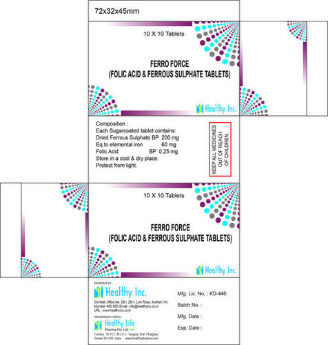 Ferro Force  (Folic Acid and Ferrous Sulphate Tablets)