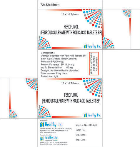 Ferro Force Ferrous Sulphate Folic Acid Tablets Generic Drugs