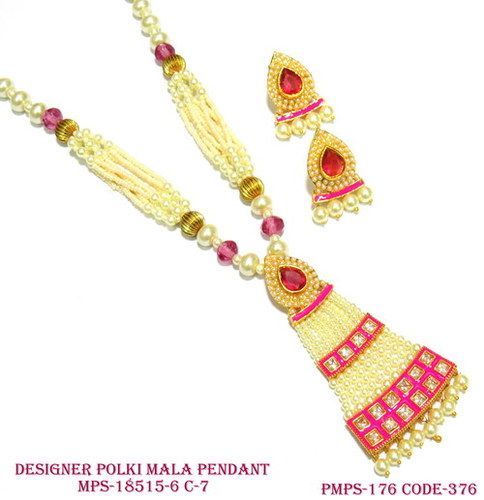 Polki Designer Chain Pendant Set Gender: Women