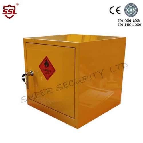 Anti-fire Mini Metal Hazardous Storage Cabinet - 1.0mm Steel, 457x457x457mm, Manual Door, Adjustable Shelf, Security Lock
