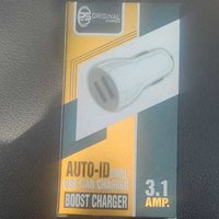 Portable Multi Pin Charger - Plastic, White, 3.1 Amp, Dual Usb | Fast Charge, Compact Design, Car Charger